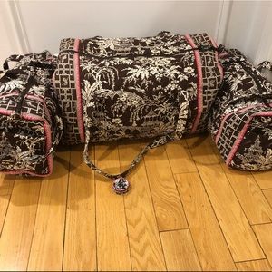 3 Vera Bradley Duffels in Tropical Garden Print
